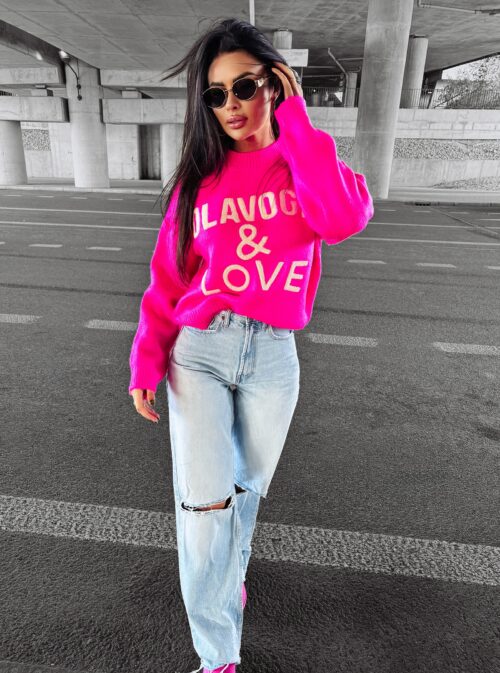 Sweter damski OLV LOVE OLAVOGA różowy