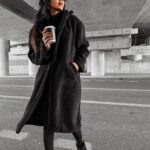 Płaszcz pluszowy SIPI OLAVOGA czarny