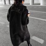 Płaszcz pluszowy SIPI OLAVOGA czarny