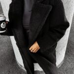 Płaszcz pluszowy SIPI OLAVOGA czarny