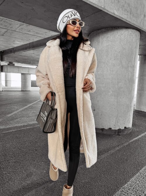 Płaszcz pluszowy SIPI OLAVOGA beżowy