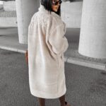 Płaszcz pluszowy SIPI OLAVOGA ecru