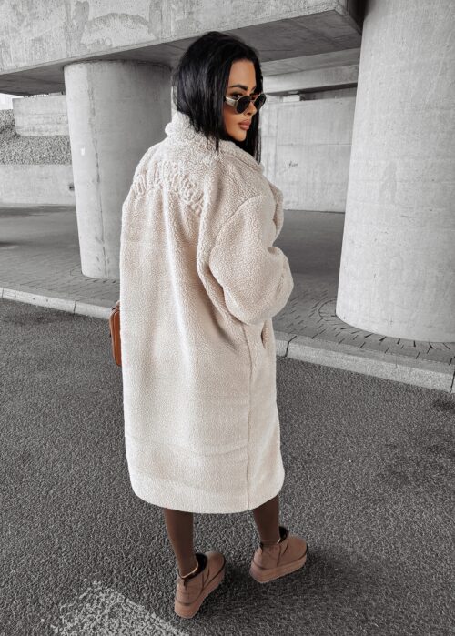 Płaszcz pluszowy SIPI OLAVOGA ecru