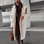 Płaszcz pluszowy SIPI OLAVOGA ecru