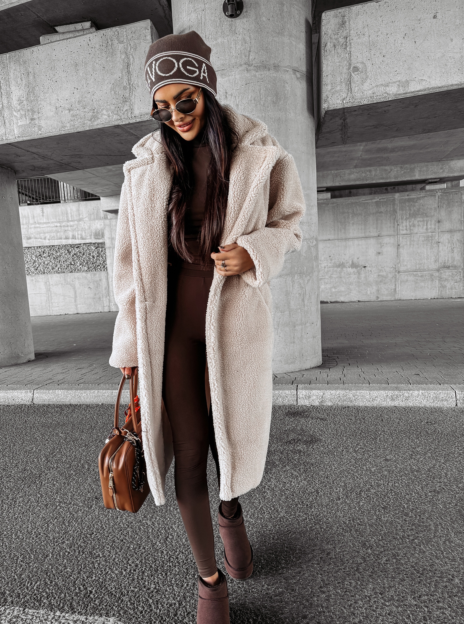 Płaszcz pluszowy SIPI OLAVOGA ecru