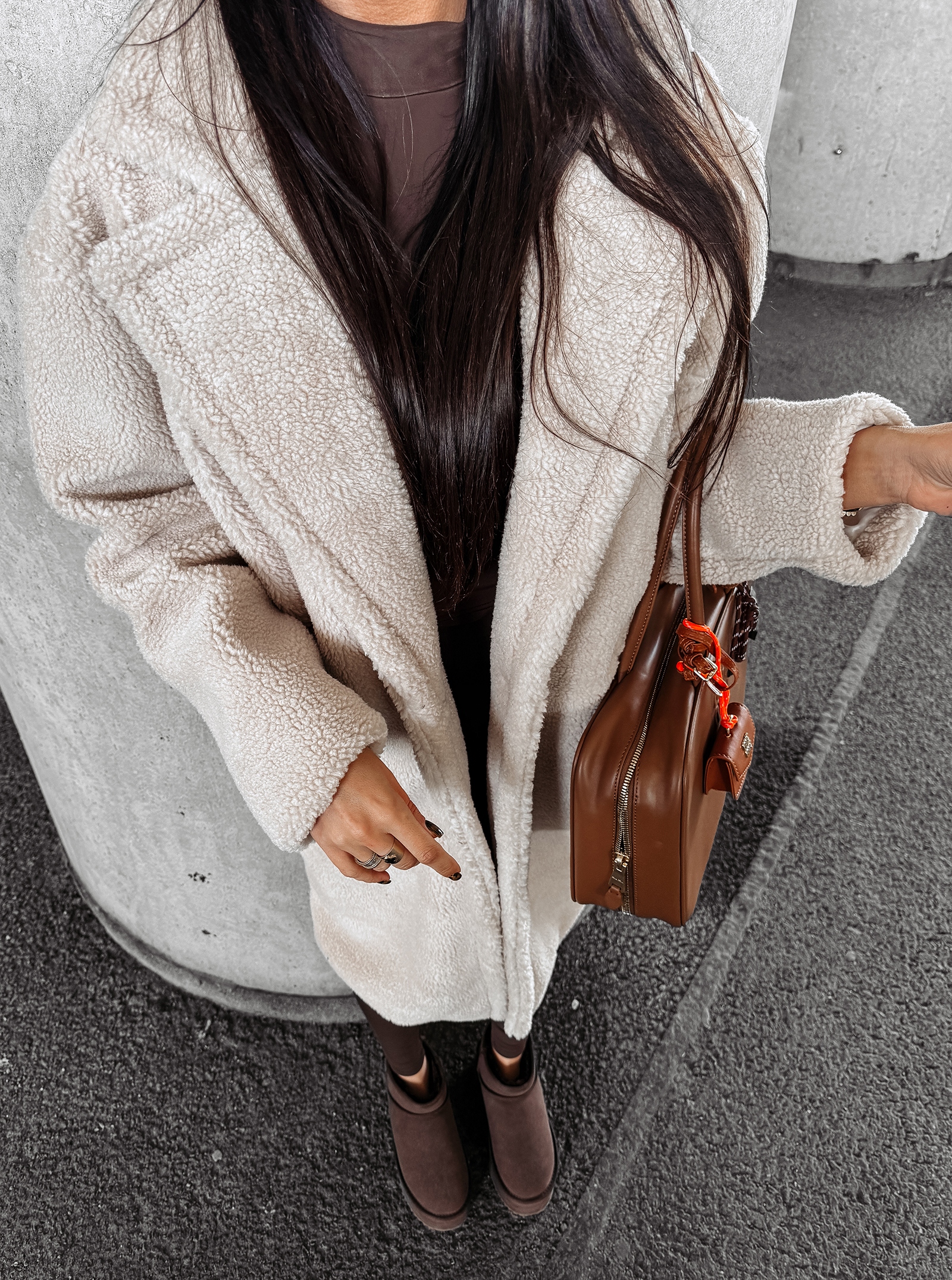 Płaszcz pluszowy SIPI OLAVOGA ecru