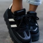 Buty sportowe z barankiem Madam Messo czarne