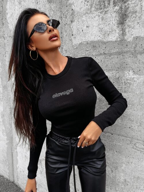 Bluzka dopasowana basic ONLY OLAVOGA czarna