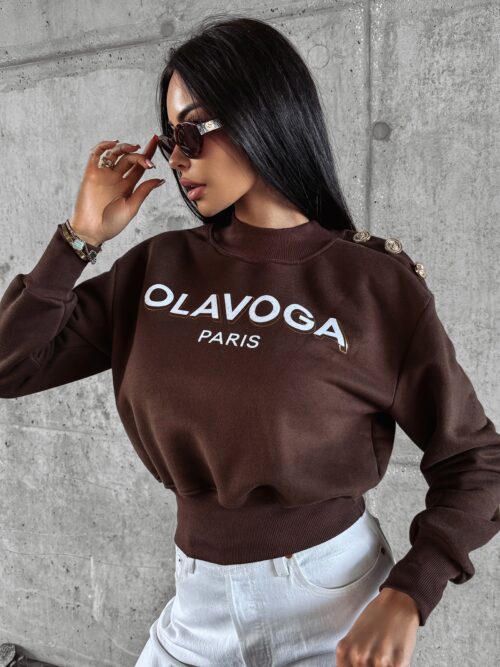 Bluza bawełniana POGALI OLAVOGA brązowa