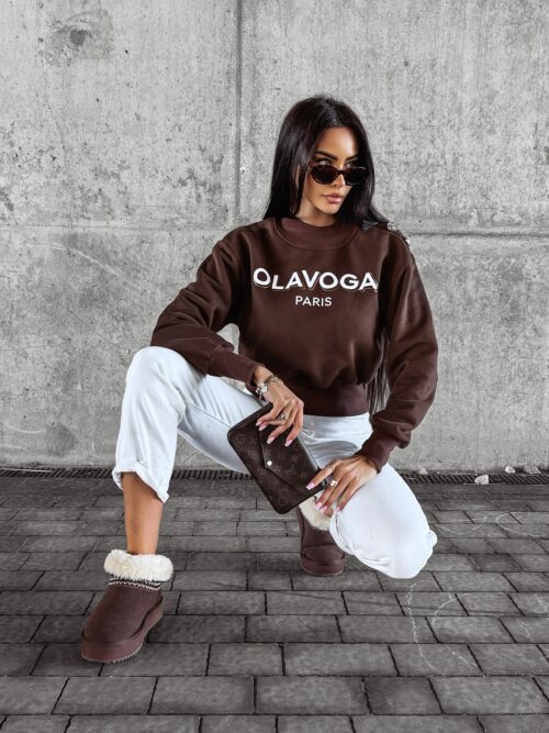 Bluza bawełniana POGALI OLAVOGA brązowa