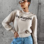 Bluza bawełniana POGALI OLAVOGA beżowa