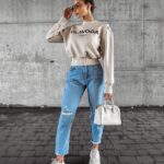 Bluza bawełniana POGALI OLAVOGA beżowa