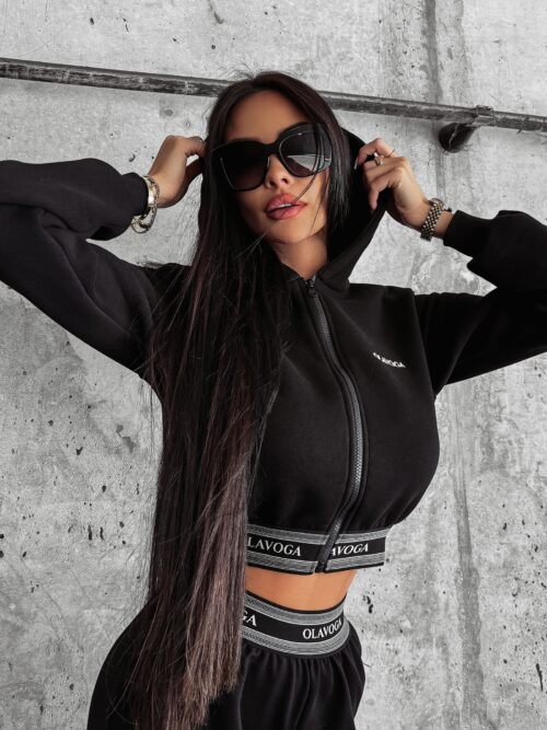 Bluza z kapturem TRASI OLAVOGA czarna