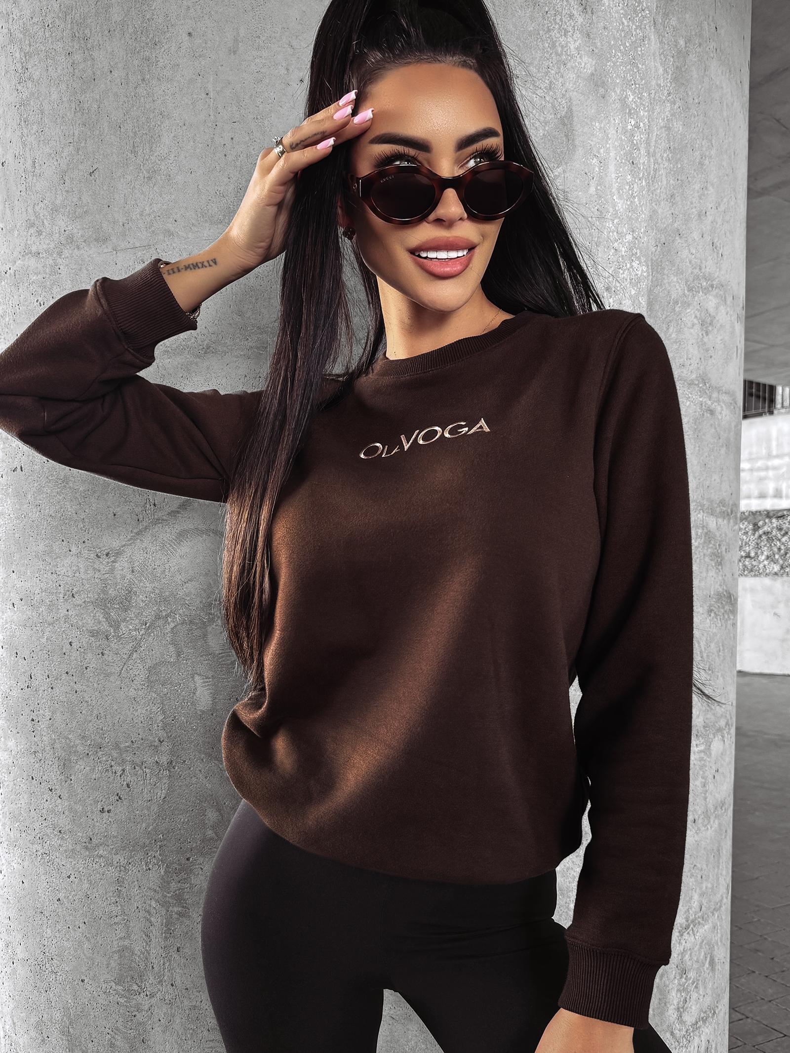 Bluza dopasowana ILINOIS OLAVOGA brązowa