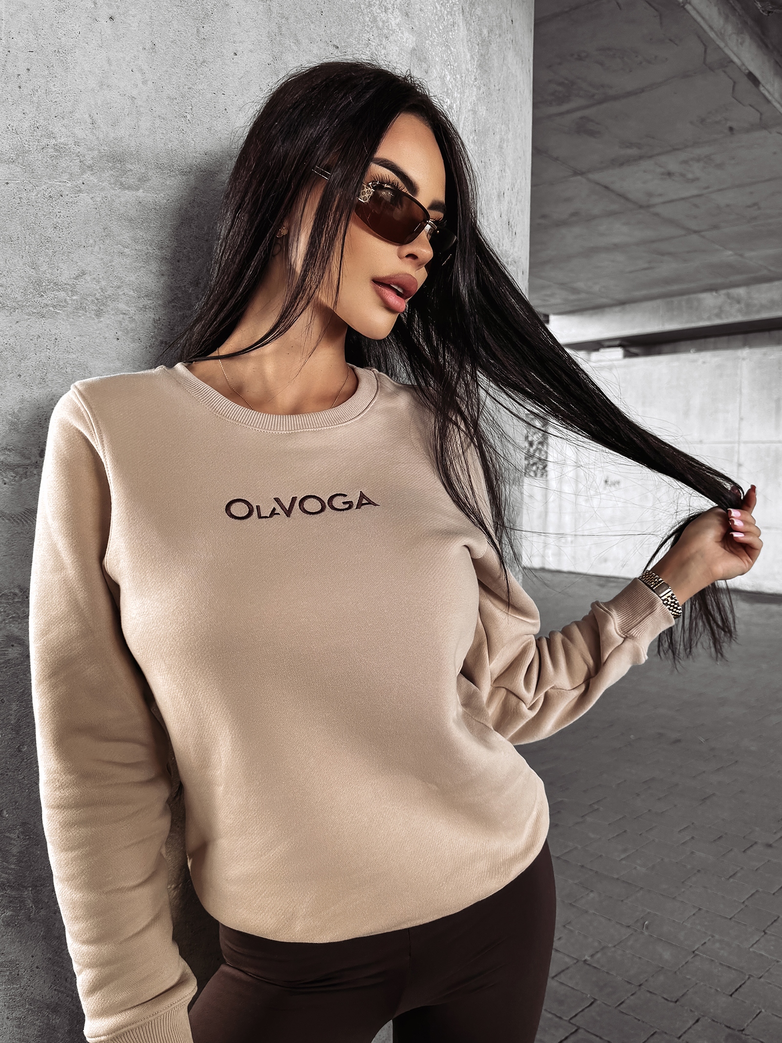 Bluza dopasowana ILINOIS OLAVOGA beżowa