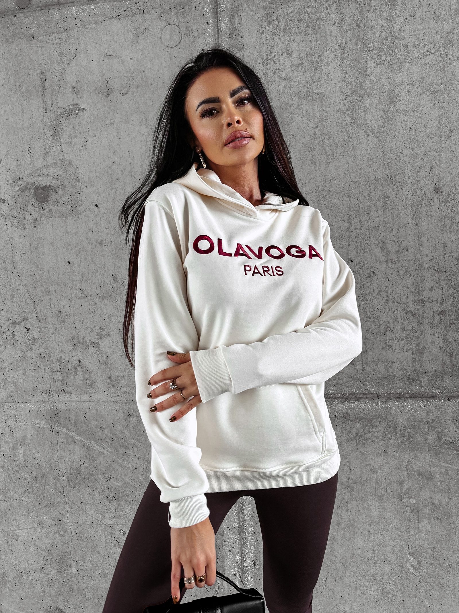 Bluza hoodie HATIA OLAVOGA ecru