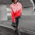 Bluza ombre FADE OLAVOGA brzoskwiniowa