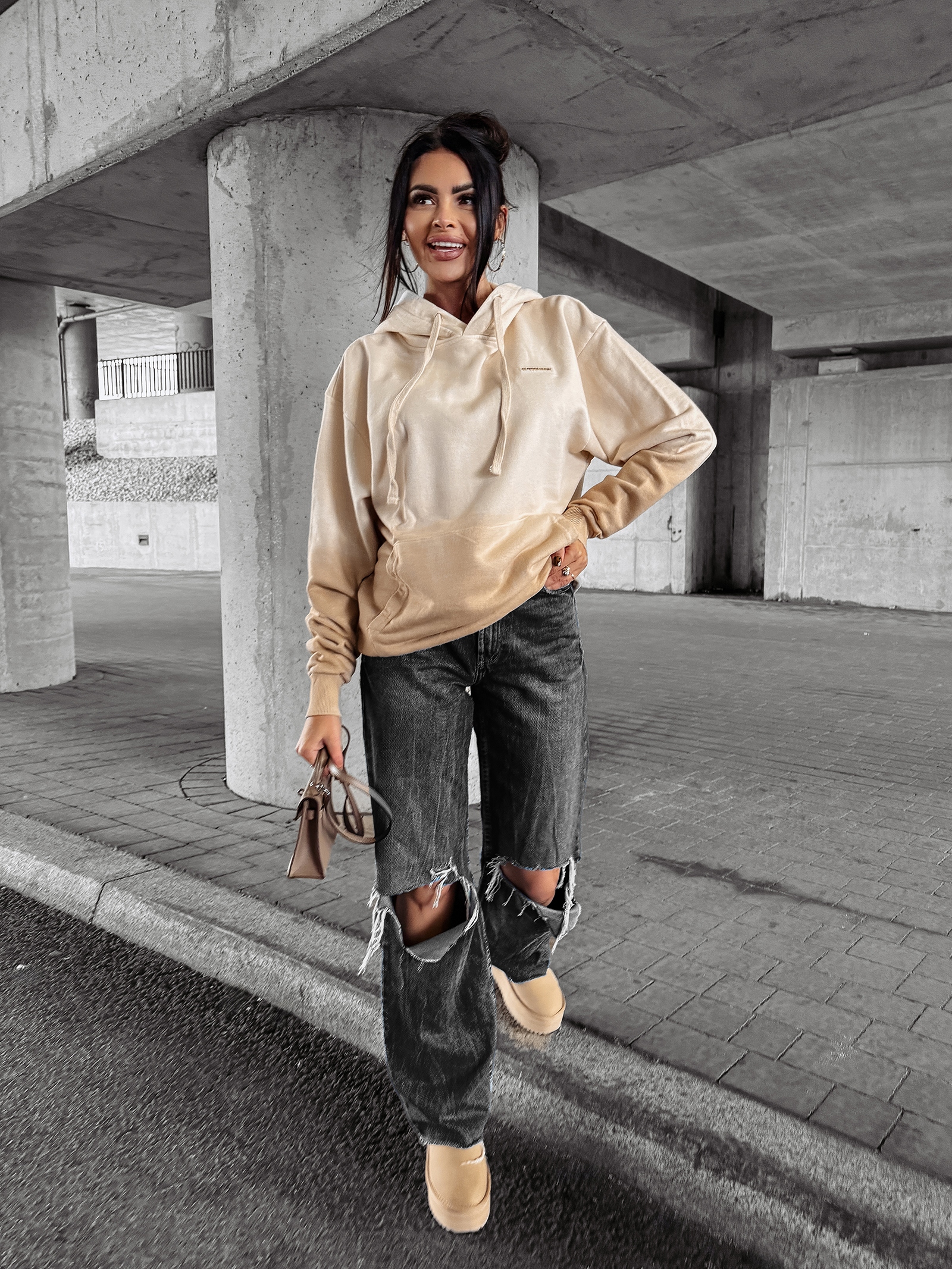 Bluza ombre FADE OLAVOGA beżowa