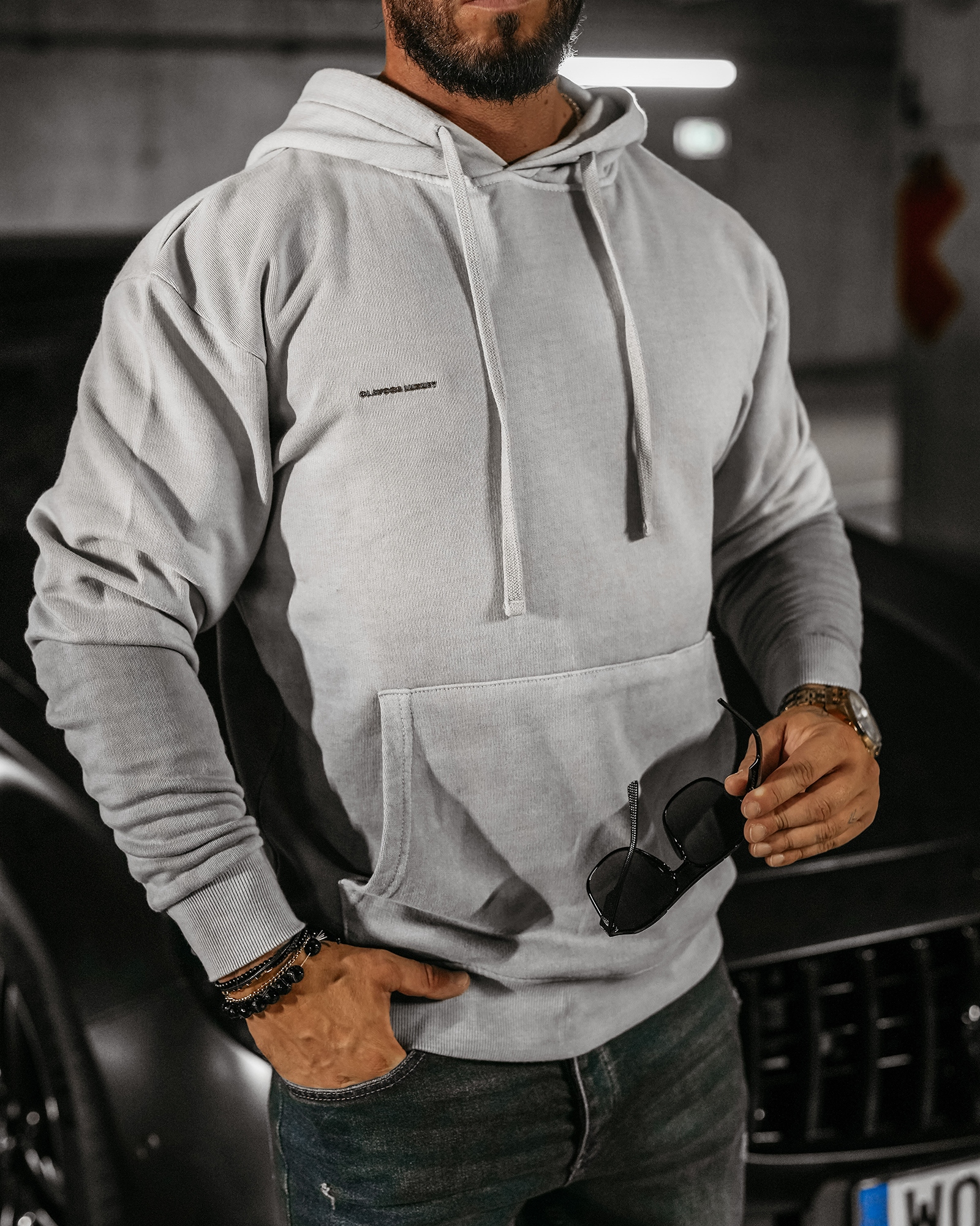 Bluza męska ombre FADE MEN OLAVOGA szara