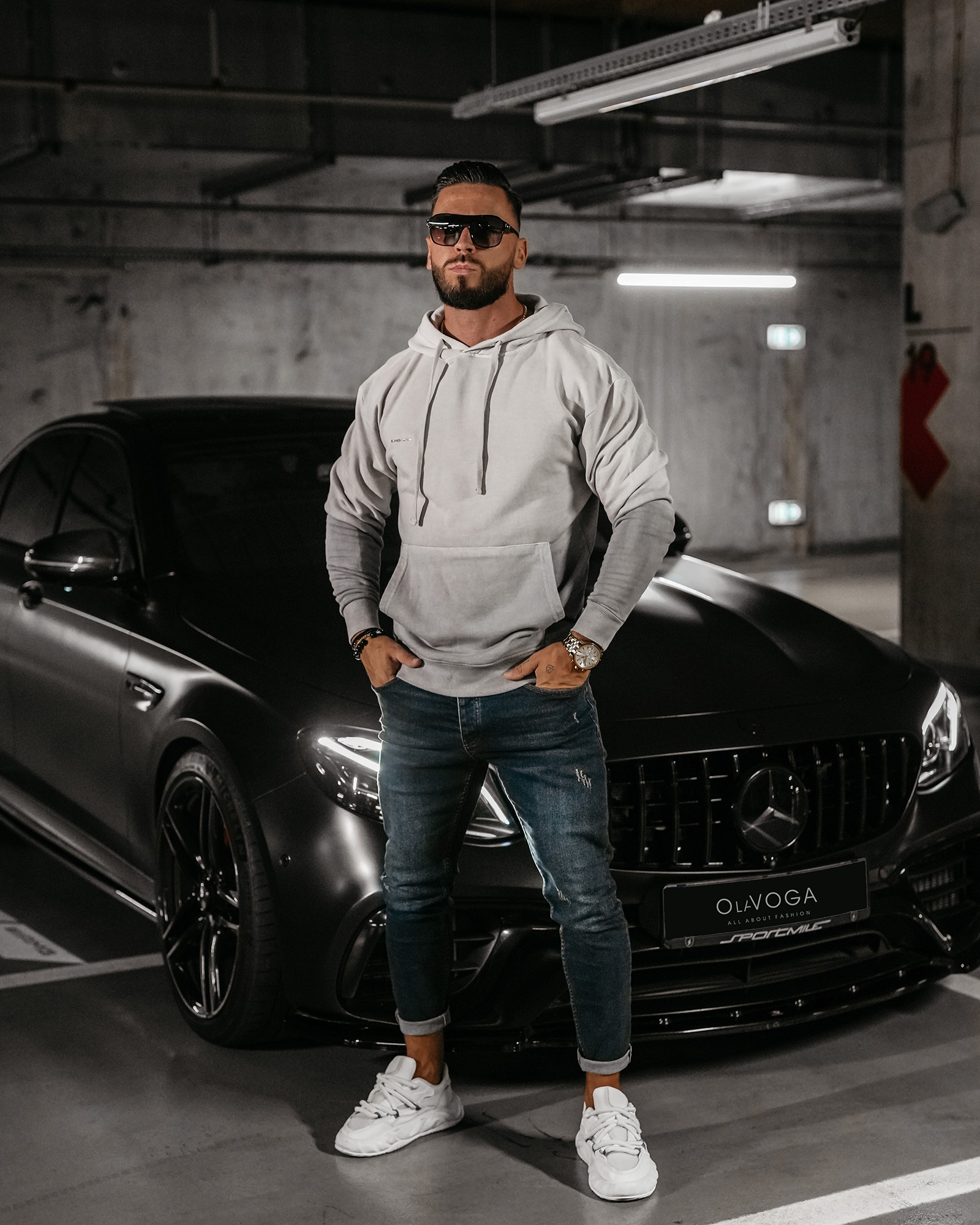 Bluza męska ombre FADE MEN OLAVOGA szara Bluza męska ombre FADE MEN OLAVOGA szara