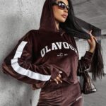 Komplet welurowy HANA OLAVOGA brązowy