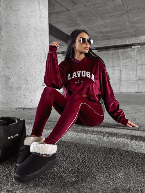 Komplet welurowy HANA OLAVOGA bordowy