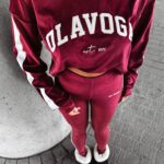 Komplet welurowy HANA OLAVOGA bordowy