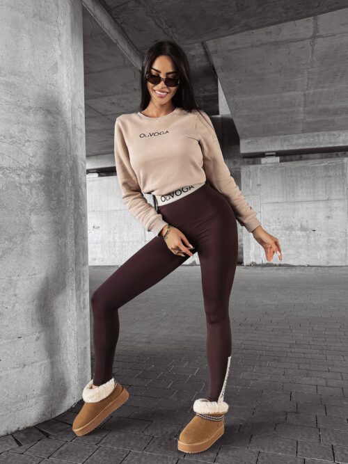 Legginsy przylegające TREI OLAVOGA brązowe