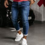 Spodnie jeansowe męskie KIIST OLAVOGA j.niebieskie