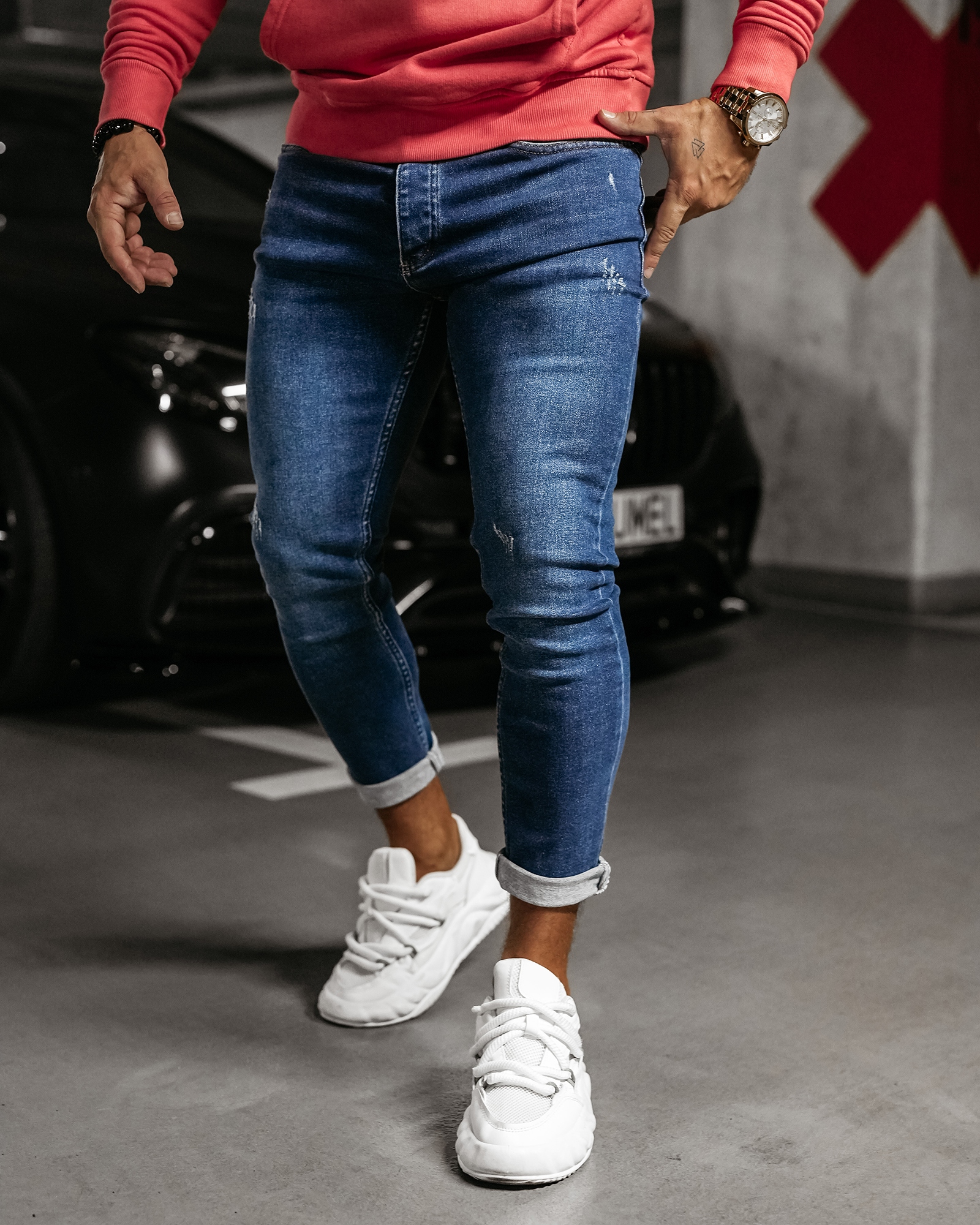 Spodnie jeansowe męskie KIIST OLAVOGA j.niebieskie