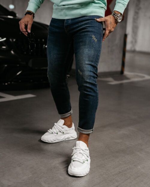 Spodnie jeansowe męskie KIIST OLAVOGA c.niebieskie