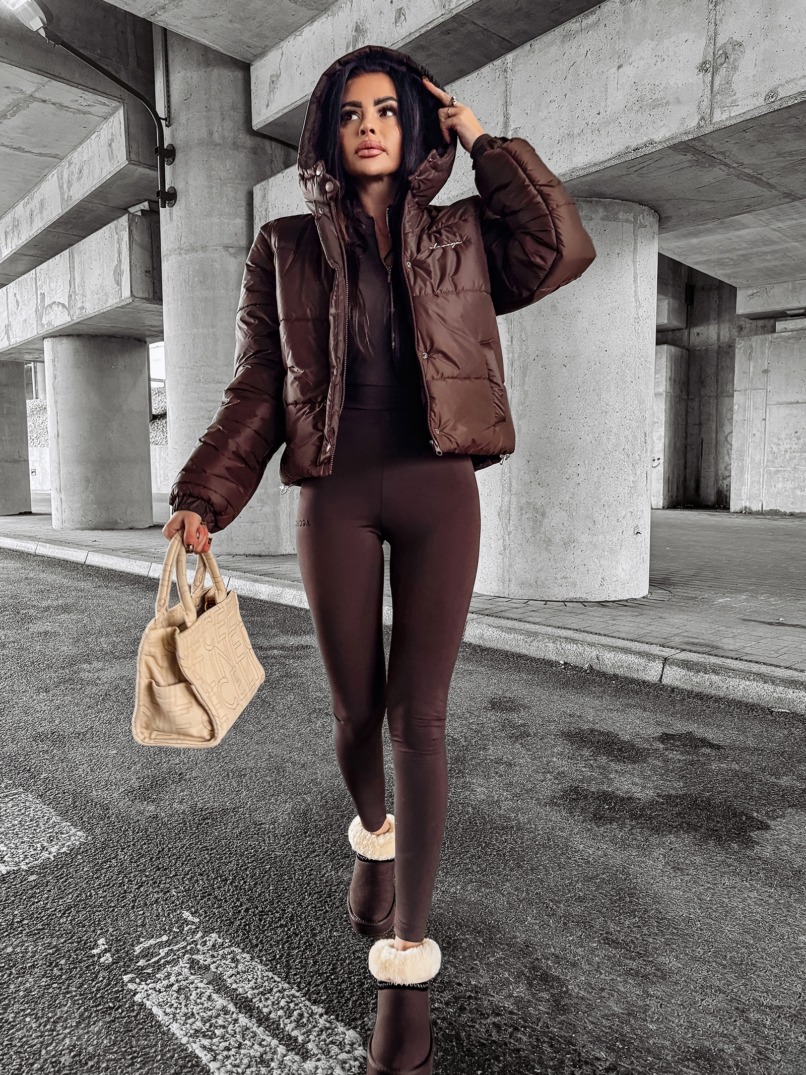 Kurtka pikowana WESTIA OLAVOGA brązowa