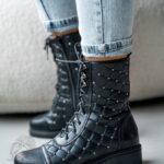 Workery pikowane Madam Chance czarne