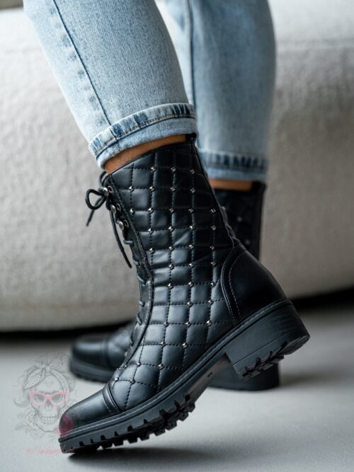 Workery pikowane Madam Chance czarne