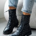 Workery pikowane Madam Chance czarne