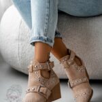 Botki z wycięciami Madam Final beżowe