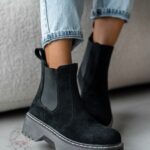 Botki na platformie Lady Retra czarne