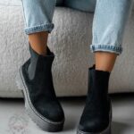 Botki na platformie Lady Retra czarne