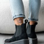 Botki na platformie Lady Retra czarne