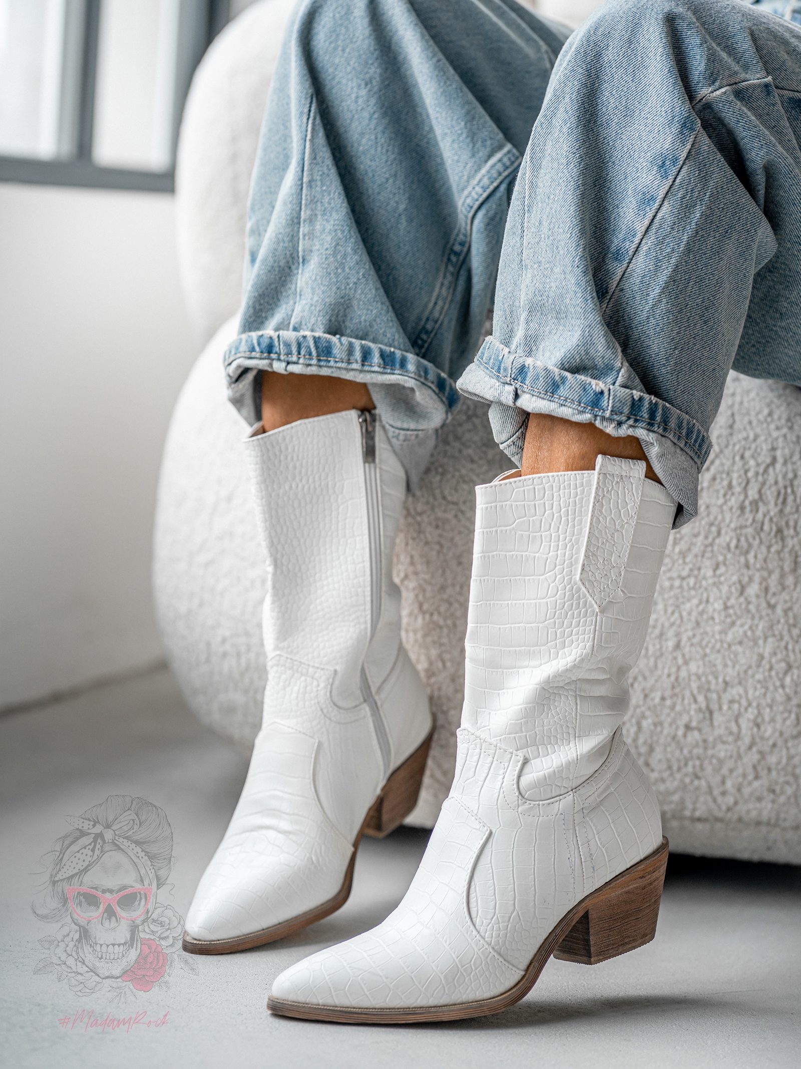 Kowbojki Lady Robin białe