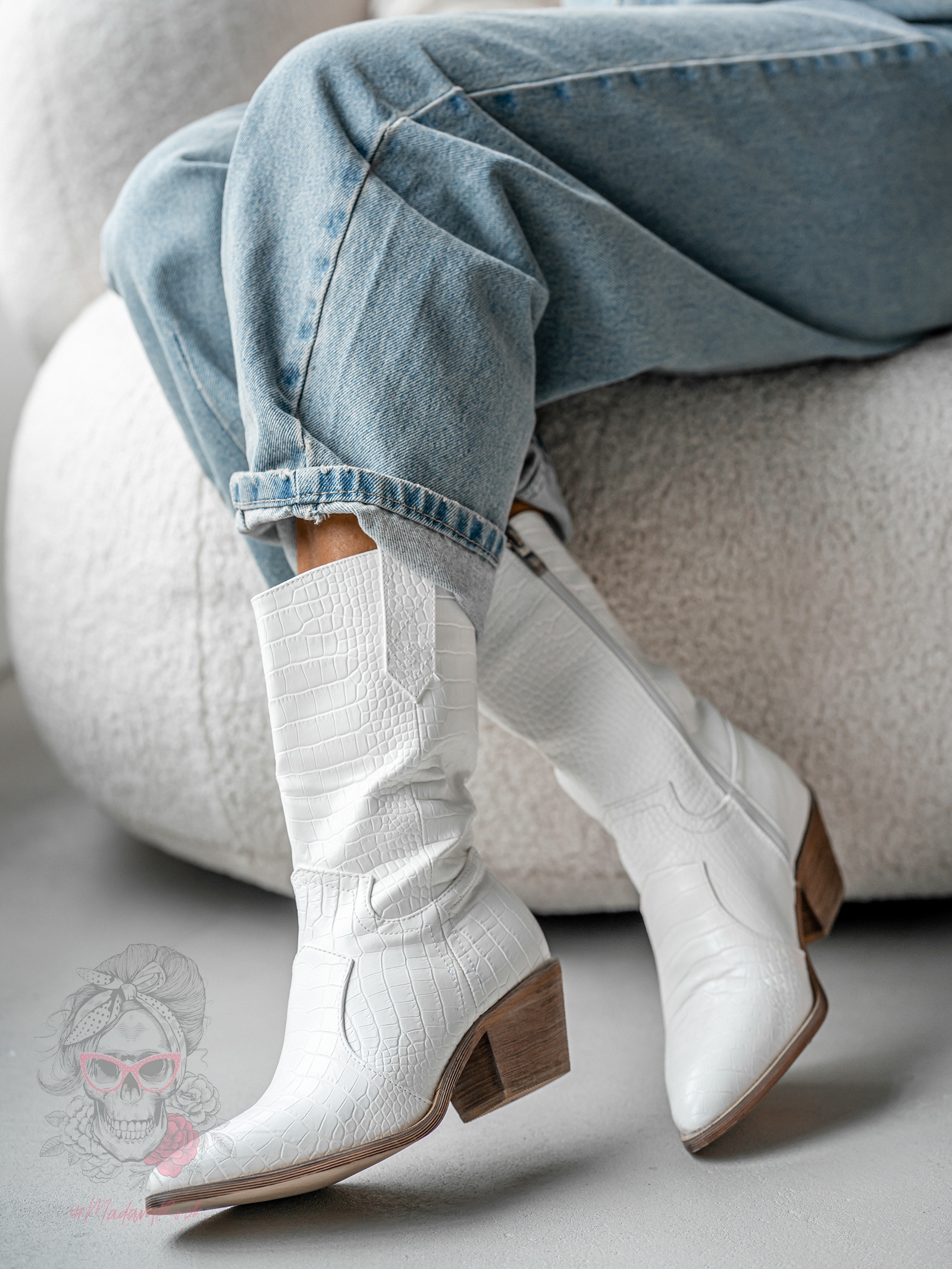 Kowbojki Lady Robin białe