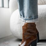 Botki w stylu kowbojskim Madam Ahiu Long brązowe