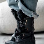 Śniegowce z futrem Madam Moto czarne