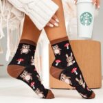 Skarpetki kolorowe z muchomorami czarne