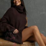 Sweter golf oversize Haat brązowy