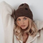 Czapka wywijana Ola Voga Warm Autumn brązowa