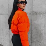 Kurtka pikowana Phonix Ola Voga pomarańczowa