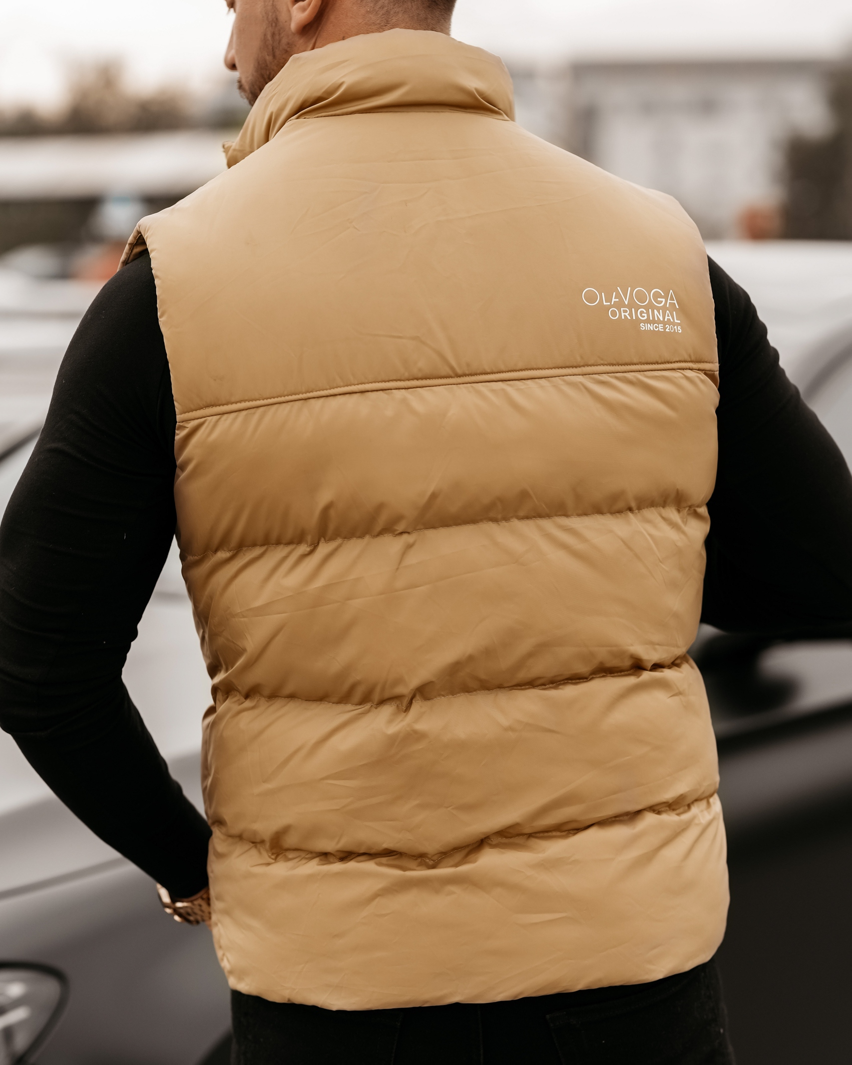 Bezrękawnik męski klasyczny Dill Ola Voga beżowy