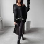 Sweter damski oversize serce Ella Ola Voga czarny