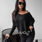 Sweter damski oversize serce Ella Ola Voga czarny